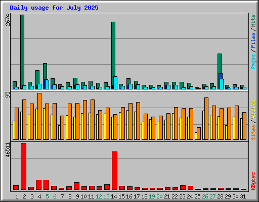 Daily usage for July 2025